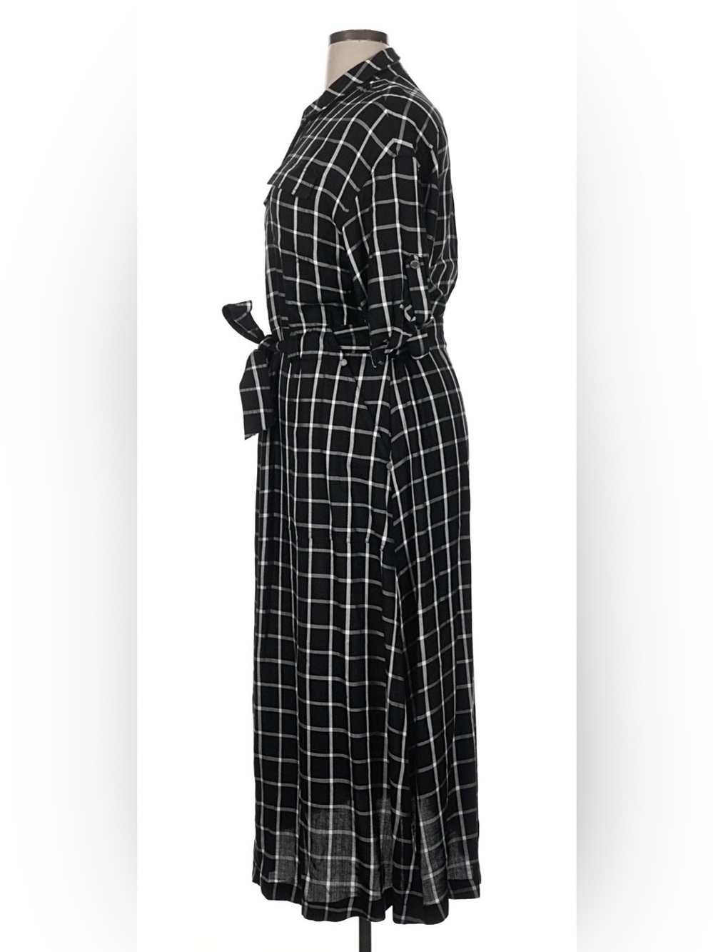 Calvin Klein Black and White Windowpane Dress - Picture 3 of 5